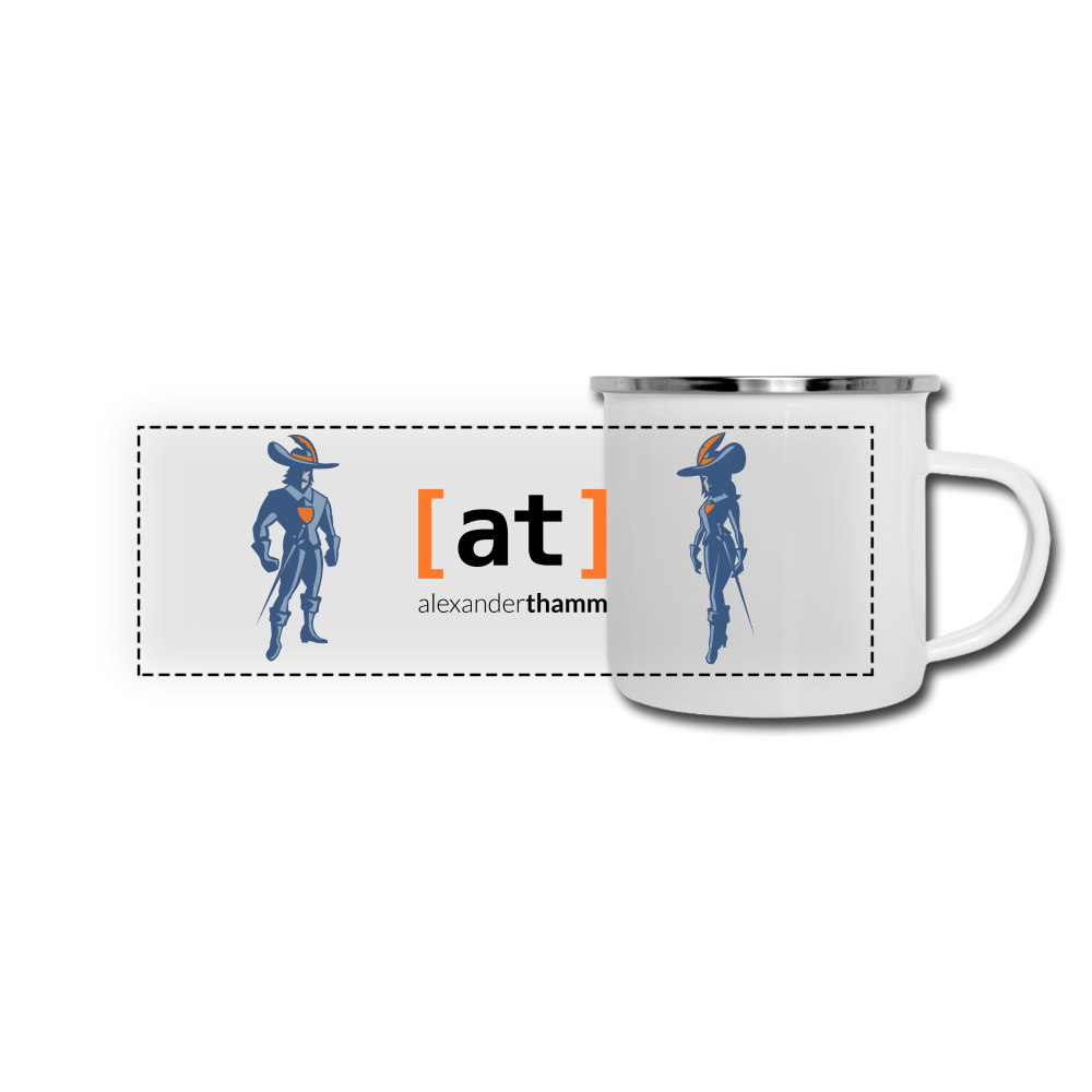 Panorama Emaille-Tasse - white