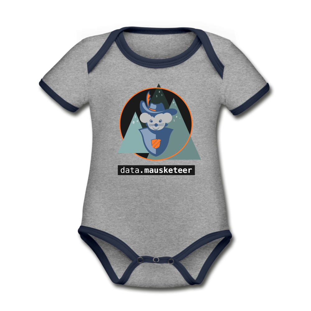 data.mausketeer Baby Bio Body Short - heather grey/navy
