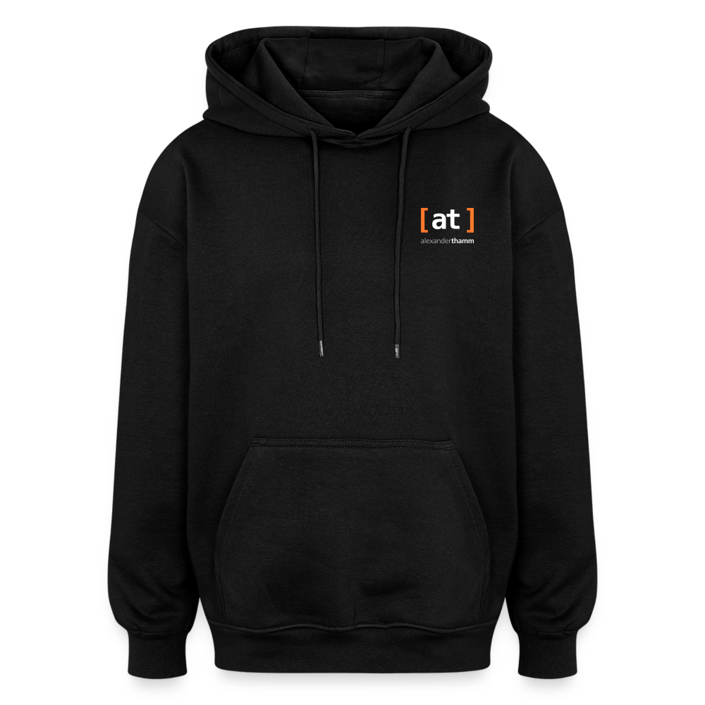 Oversized Unisex Hoodie [at] logo - black