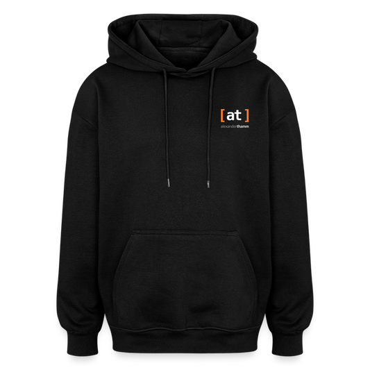 Oversized Unisex Hoodie [at] logo - black