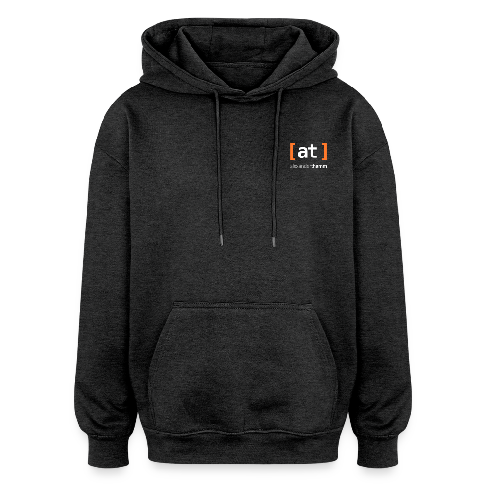 Oversized Unisex Hoodie [at] logo - charcoal grey