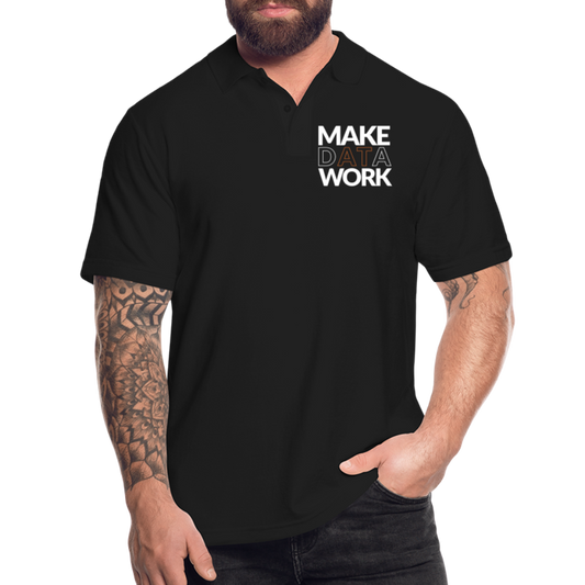 Make Data Work Men's Polo Shirt - black