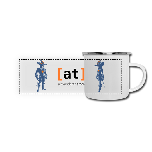 Panorama Emaille-Tasse - white