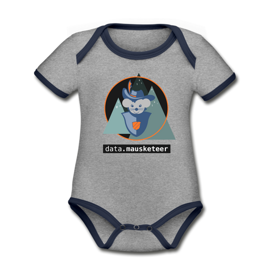 data.mausketeer Baby Bio Body Short - heather grey/navy